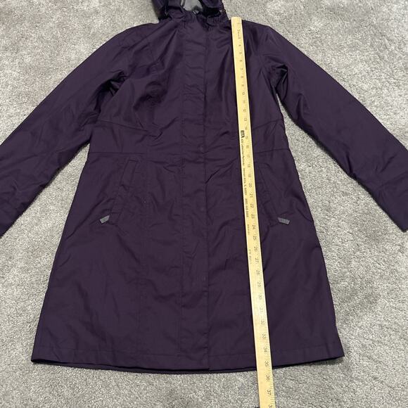 Eddie Bauer Jacket Size S Purple Rain Coat Windbreaker Long Hooded Zip Womens - Picture 4 of 6